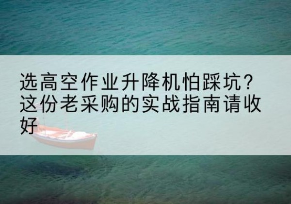 兴国高空作业升降机厂家推荐-选高空作业升降机怕踩坑？这份老采购的实战指南请收好